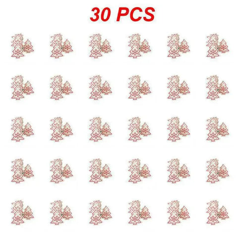 10/20/30Pcs Wooden Chirstmas Tree Hanging Decoration Christmas Ornaments Snow Elk Pendants Home Party New Year Gift Decor