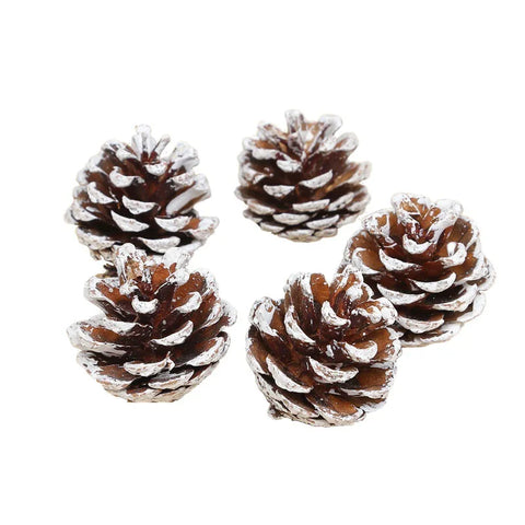 LUSQI 20PC Natural Snowflake Pinecones Christmas Tree Decorations Scene Arrangement Atmosphere Decorations Props