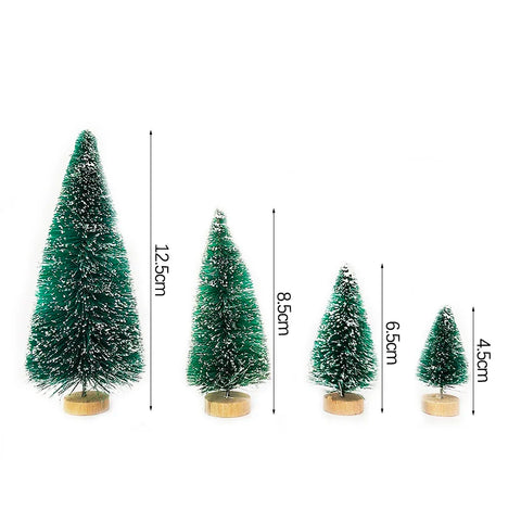 5/8pcs Mini Christmas Trees Small Artificial Christmas Tree Ornament Cedar Pine Sisal Tabletop Merry Christmas Party Decoration