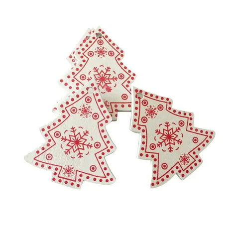 10/20/30Pcs Wooden Chirstmas Tree Hanging Decoration Christmas Ornaments Snow Elk Pendants Home Party New Year Gift Decor