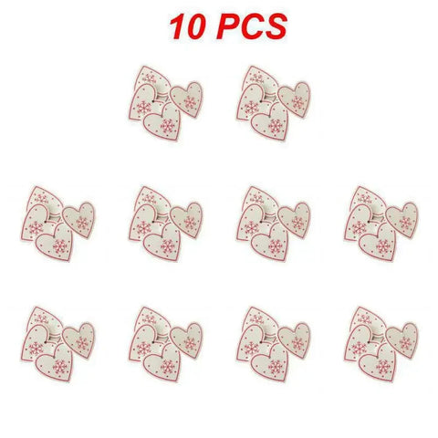 10/20/30Pcs Wooden Chirstmas Tree Hanging Decoration Christmas Ornaments Snow Elk Pendants Home Party New Year Gift Decor