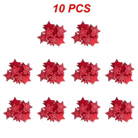 10/20/30Pcs Wooden Chirstmas Tree Hanging Decoration Christmas Ornaments Snow Elk Pendants Home Party New Year Gift Decor