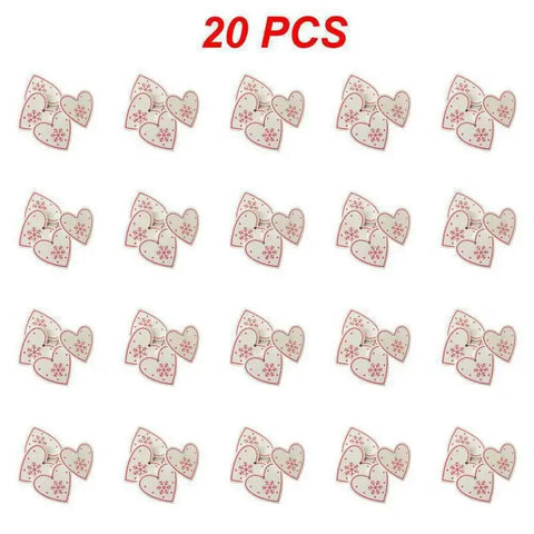 10/20/30Pcs Wooden Chirstmas Tree Hanging Decoration Christmas Ornaments Snow Elk Pendants Home Party New Year Gift Decor