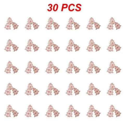 10/20/30Pcs Wooden Chirstmas Tree Hanging Decoration Christmas Ornaments Snow Elk Pendants Home Party New Year Gift Decor
