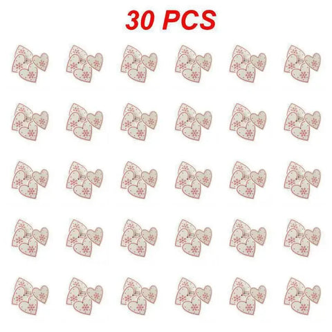 10/20/30Pcs Wooden Chirstmas Tree Hanging Decoration Christmas Ornaments Snow Elk Pendants Home Party New Year Gift Decor