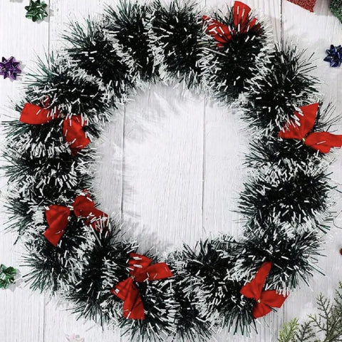 1/3sets 2M Christmas Snowflake Tinsel Garland Xmas Tree Hanging Decoration,for Christmas Themed Party DIY Decoration Supplies