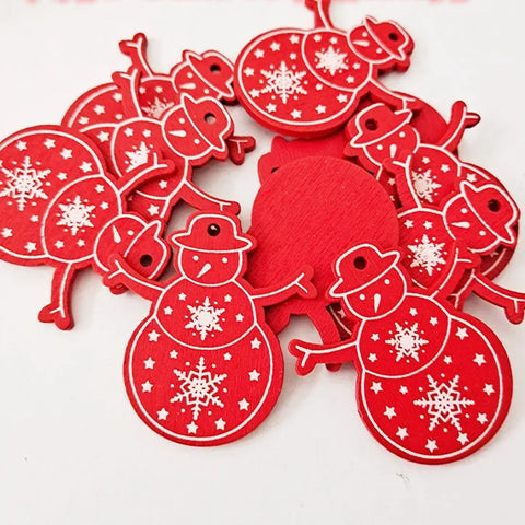 10Pcs 5cm Wooden Christmas Tree Hanging Pendants Chirstmas Ornament DIY Wooden Hanging Pendants Kids Toys Holiday Hanging Decor