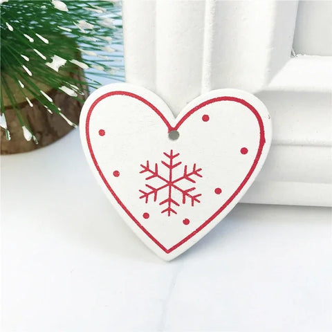 10Pcs 5cm Wooden Christmas Tree Hanging Pendants Chirstmas Ornament DIY Wooden Hanging Pendants Kids Toys Holiday Hanging Decor