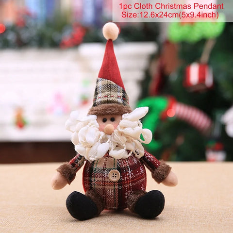Snowman Doll Merry Chirstmas Decor for Home Table 2023 Elk Doll Christmas Ornaments Santa Claus Navidad Gift Happy New Year 2024