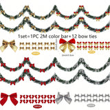 1/3sets 2M Christmas Snowflake Tinsel Garland Xmas Tree Hanging Decoration，for Christmas Themed Party DIY Decoration Supplies