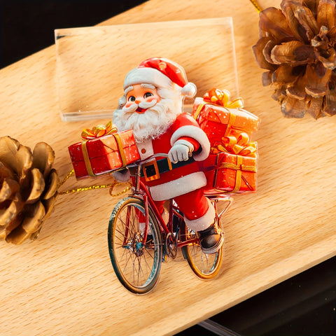 2D Christmas Santa Claus Ornament，Holiday Themed Pendant, Suitable for Cars Keychains，Ornaments for Christmas Party Decorations