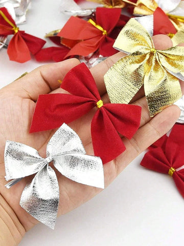 12/24/36pcs Christmas Bow Christmas Decoration For Home Gold Red Bowknot Xmas Tree Ornaments New Year 2025 Navidad Supplies