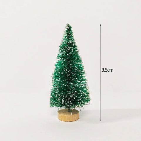 5/8pcs Mini Christmas Trees Small Artificial Christmas Tree Ornament Cedar Pine Sisal Tabletop Merry Christmas Party Decoration