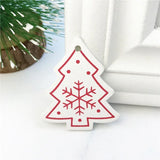 10Pcs 5cm Wooden Christmas Tree Hanging Pendants Chirstmas Ornament DIY Wooden Hanging Pendants Kids Toys Holiday Hanging Decor