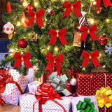 12/24/36pcs Christmas Bow Christmas Decoration For Home Gold Red Bowknot Xmas Tree Ornaments New Year 2025 Navidad Supplies