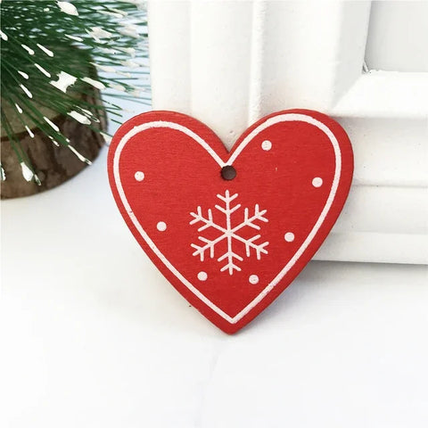 10Pcs 5cm Wooden Christmas Tree Hanging Pendants Chirstmas Ornament DIY Wooden Hanging Pendants Kids Toys Holiday Hanging Decor