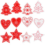 10Pcs 5cm Wooden Christmas Tree Hanging Pendants Chirstmas Ornament DIY Wooden Hanging Pendants Kids Toys Holiday Hanging Decor