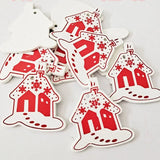 10Pcs 5cm Wooden Christmas Tree Hanging Pendants Chirstmas Ornament DIY Wooden Hanging Pendants Kids Toys Holiday Hanging Decor