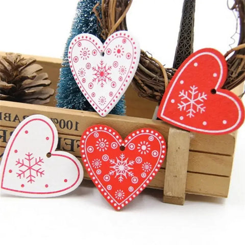 10/20/30Pcs Wooden Chirstmas Tree Hanging Decoration Christmas Ornaments Snow Elk Pendants Home Party New Year Gift Decor