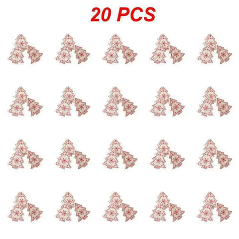10/20/30Pcs Wooden Chirstmas Tree Hanging Decoration Christmas Ornaments Snow Elk Pendants Home Party New Year Gift Decor