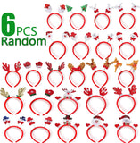 6/12PCS Random Christmas Headbands Party Favors Xmas Party Headband Favors Christmas Hat Hairpin for Holiday Classroom Supplies