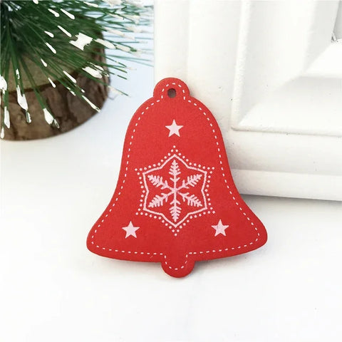 10Pcs 5cm Wooden Christmas Tree Hanging Pendants Chirstmas Ornament DIY Wooden Hanging Pendants Kids Toys Holiday Hanging Decor