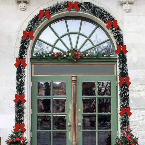 1/3sets 2M Christmas Snowflake Tinsel Garland Xmas Tree Hanging Decoration，for Christmas Themed Party DIY Decoration Supplies