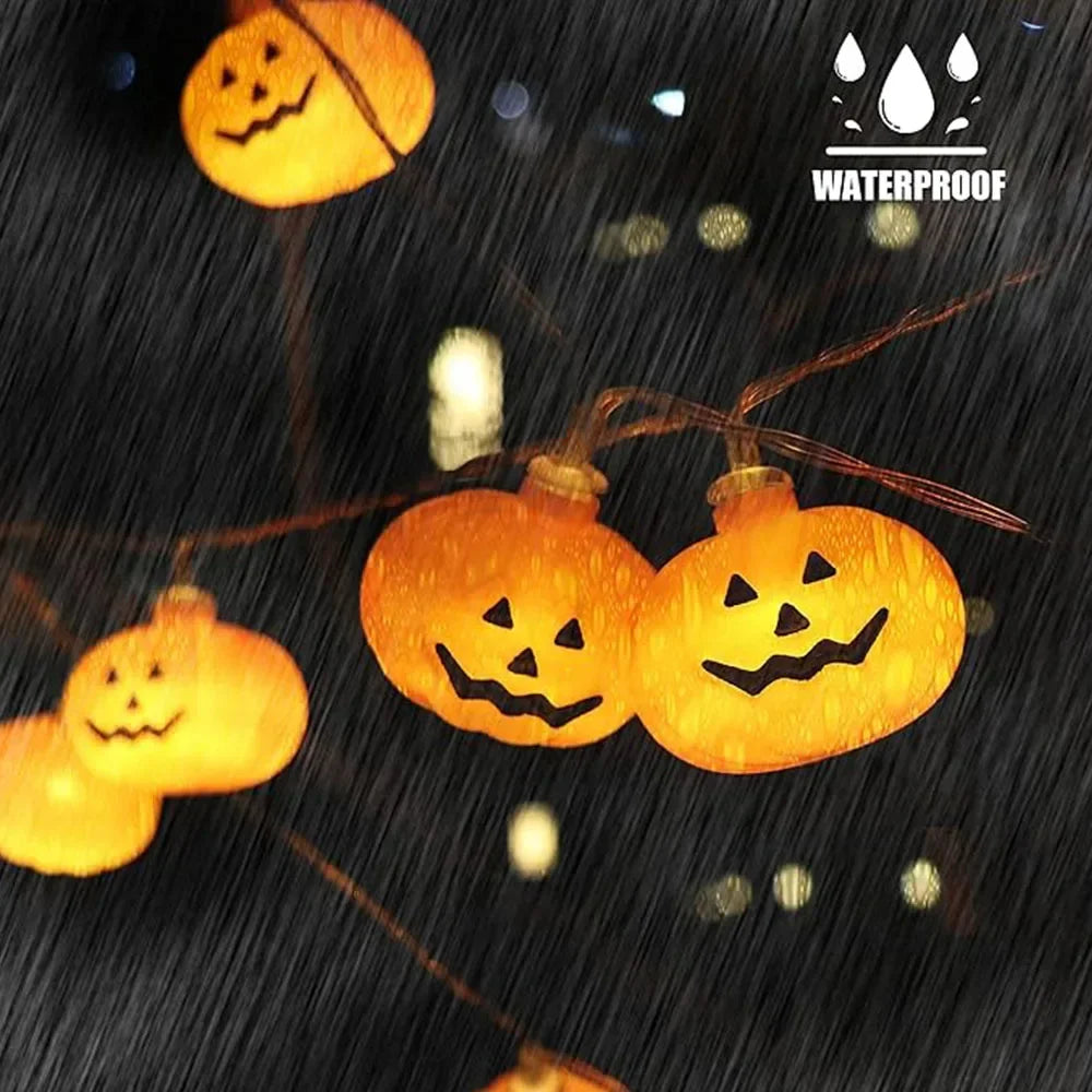 Halloween LED String Lights 10/20 Pumpkin Ghost Witch Shapes Battery Powered Fairy Lights for Indoor Outdoor Party Decorations