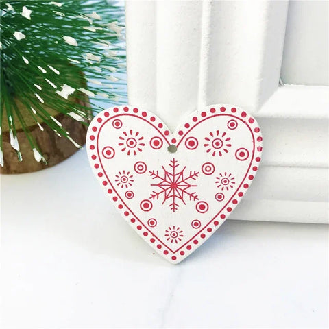 10Pcs 5cm Wooden Christmas Tree Hanging Pendants Chirstmas Ornament DIY Wooden Hanging Pendants Kids Toys Holiday Hanging Decor