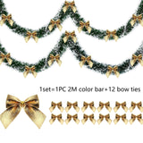 1/3sets 2M Christmas Snowflake Tinsel Garland Xmas Tree Hanging Decoration，for Christmas Themed Party DIY Decoration Supplies