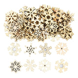 50Pcs Christmas Natural Wooden Chip Pendant Santa Claus Snowflake Christmas Tree Hanging Ornaments Navidad Decoration DIY Craft