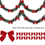 1/3sets 2M Christmas Snowflake Tinsel Garland Xmas Tree Hanging Decoration，for Christmas Themed Party DIY Decoration Supplies