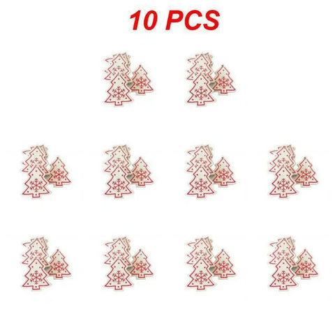 10/20/30Pcs Wooden Chirstmas Tree Hanging Decoration Christmas Ornaments Snow Elk Pendants Home Party New Year Gift Decor