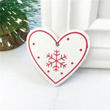 10Pcs 5cm Wooden Christmas Tree Hanging Pendants Chirstmas Ornament DIY Wooden Hanging Pendants Kids Toys Holiday Hanging Decor