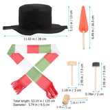 1Set Christmas Snowman Prop Decoration DIY Dress-Up Kit Reusable Snowman Making Accessories Festive Outdoor Activities