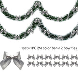 1/3sets 2M Christmas Snowflake Tinsel Garland Xmas Tree Hanging Decoration，for Christmas Themed Party DIY Decoration Supplies