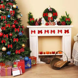 12/24/36pcs Christmas Bow Christmas Decoration For Home Gold Red Bowknot Xmas Tree Ornaments New Year 2025 Navidad Supplies