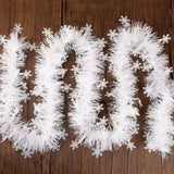 1/3sets 2M Christmas Snowflake Tinsel Garland Xmas Tree Hanging Decoration，for Christmas Themed Party DIY Decoration Supplies