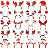 6/12PCS Random Christmas Headbands Party Favors Xmas Party Headband Favors Christmas Hat Hairpin for Holiday Classroom Supplies